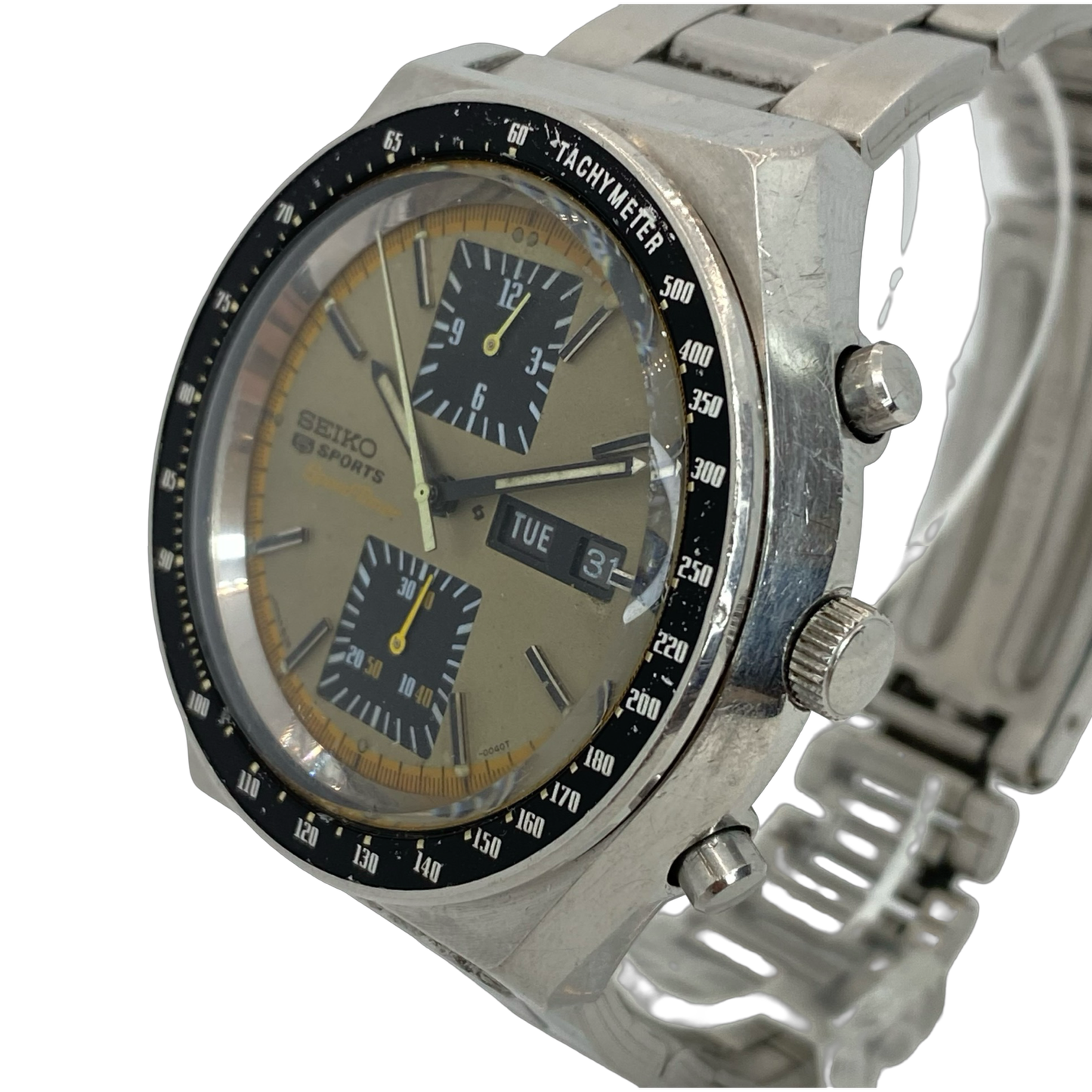 Seiko 5 Sports Speed-Timer (JDM) Kakume Day Date Champagne Dial 6138-0030