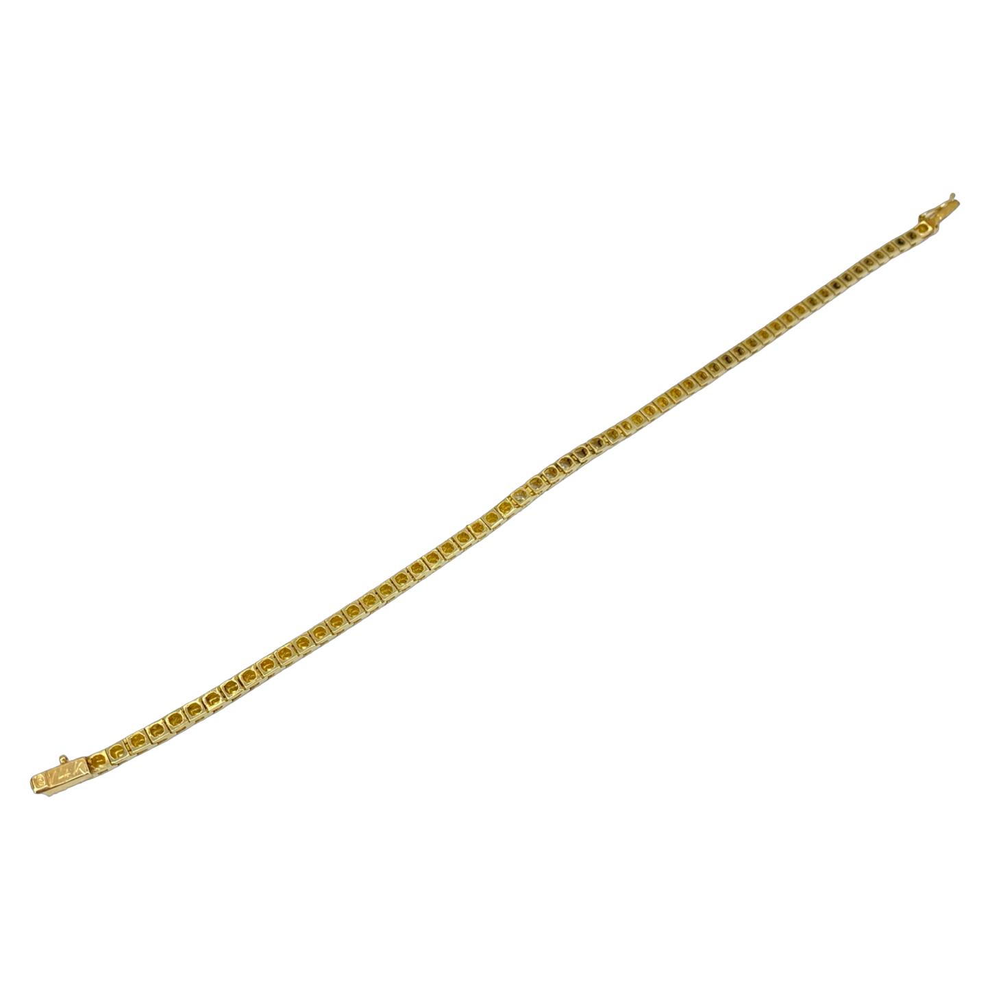 Estate Jewelry 14K Yellow Gold 0.40 Carat Diamond Square Link Bracelet