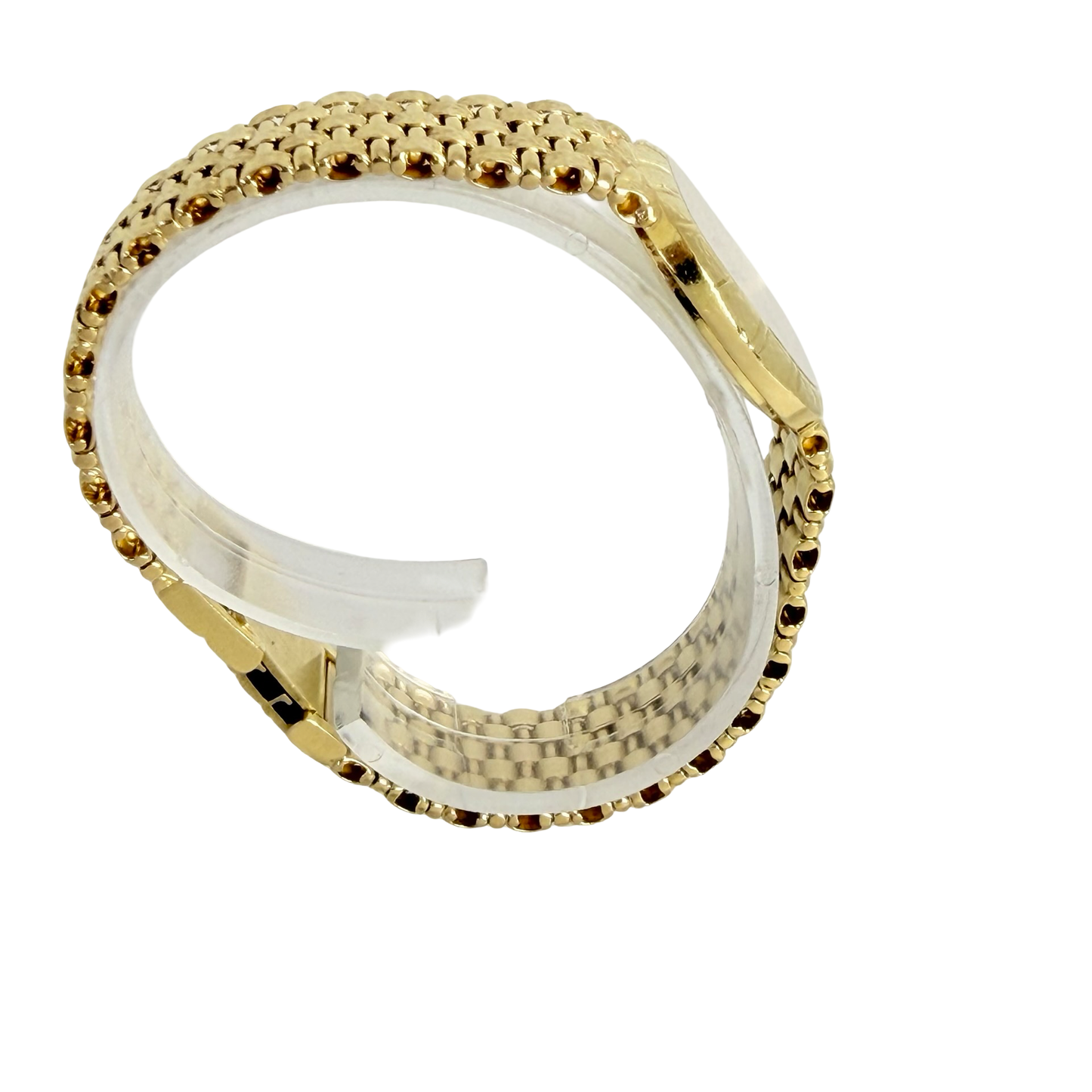Bucherer Women's Cushion Bark 18K Yellow Gold Quartz with Bark Integrated Bracelet 8325-5
