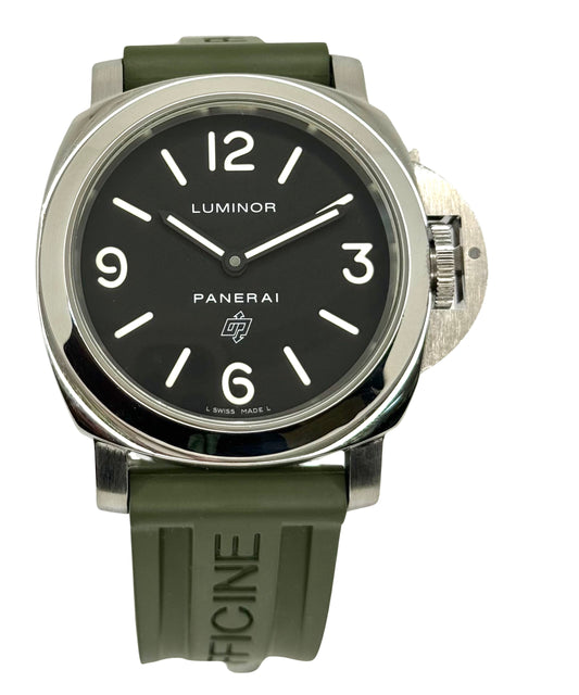 Panerai Luminor Base Logo Black Dial Green Rubber Strap PAM00000