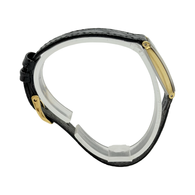 Rado Florence Jubilé Ladies Quartz 18K Gold and Steel Black/Gold Leather Strap 153.3606.2N