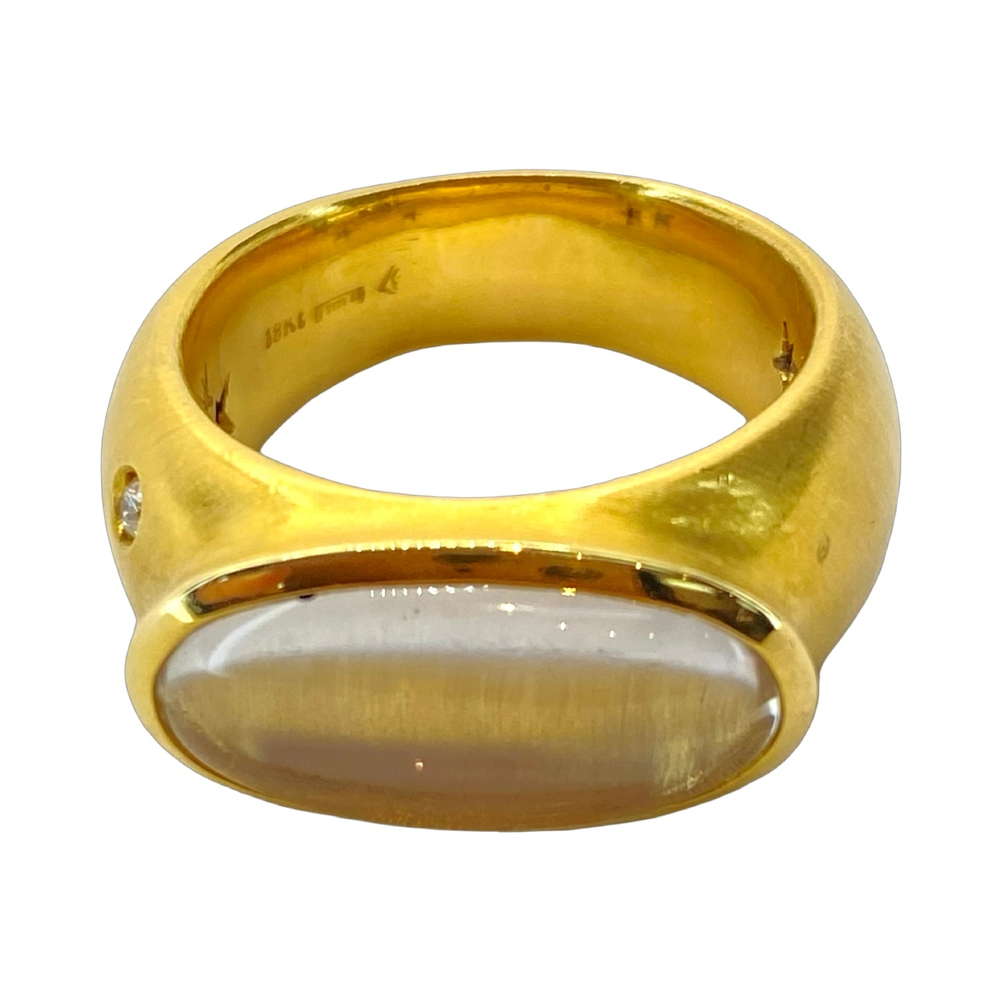 Estate Jewelry 18K Yellow Gold H.Stern Quartz Cabochon Rock Crystal Ring