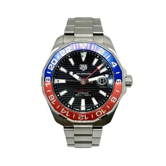 TAG Heuer Aquaracer GMT Automatic Pepsi Bezel Stainless Steel Bracelet WAY201F.BA0927