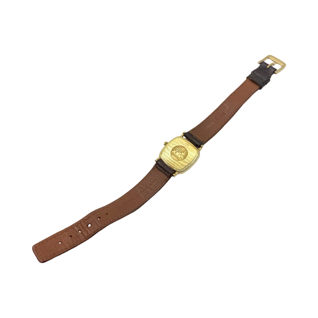 Omega De Ville Quartz 23mm 18K Yellow Gold Case Champagne Dial Brown Croco Strap 595.3111.1
