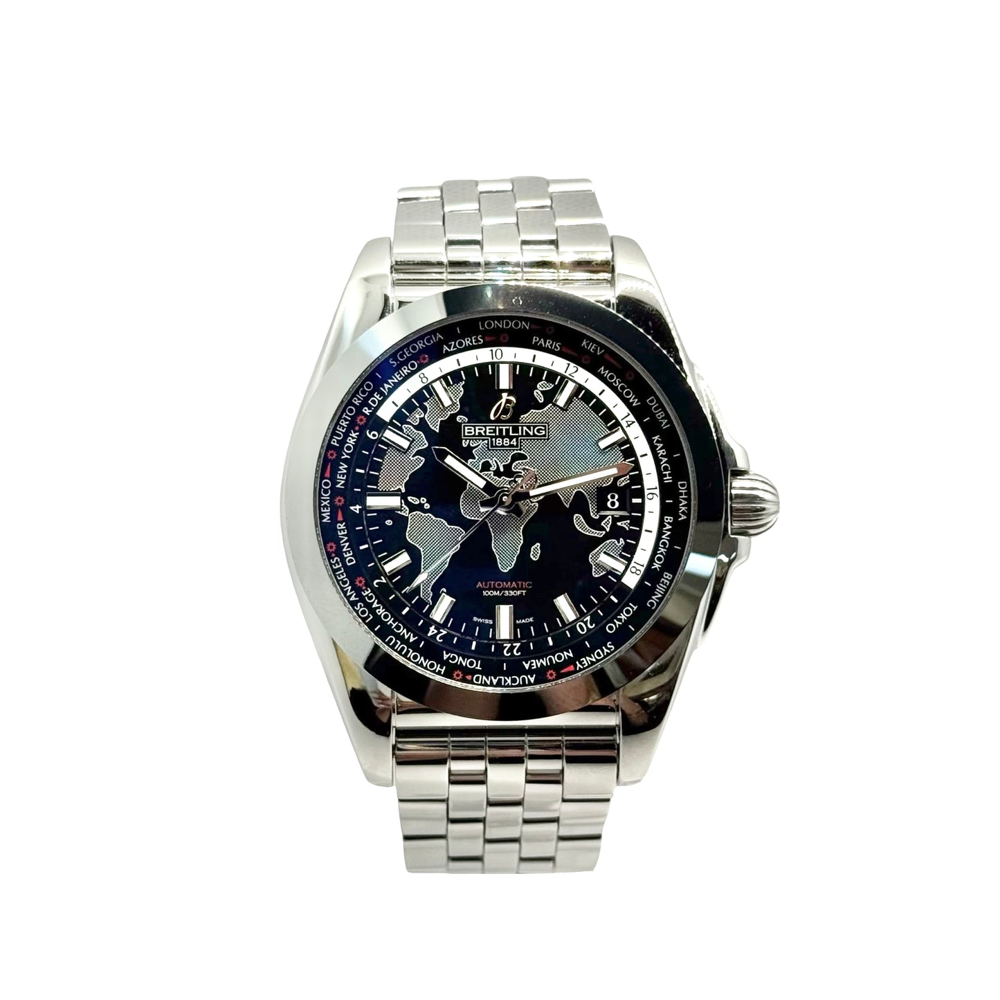 Breitling Galactic Unitime SleekT Automatic World Time Trophy Black Dial WB3510U4/BD94/375A