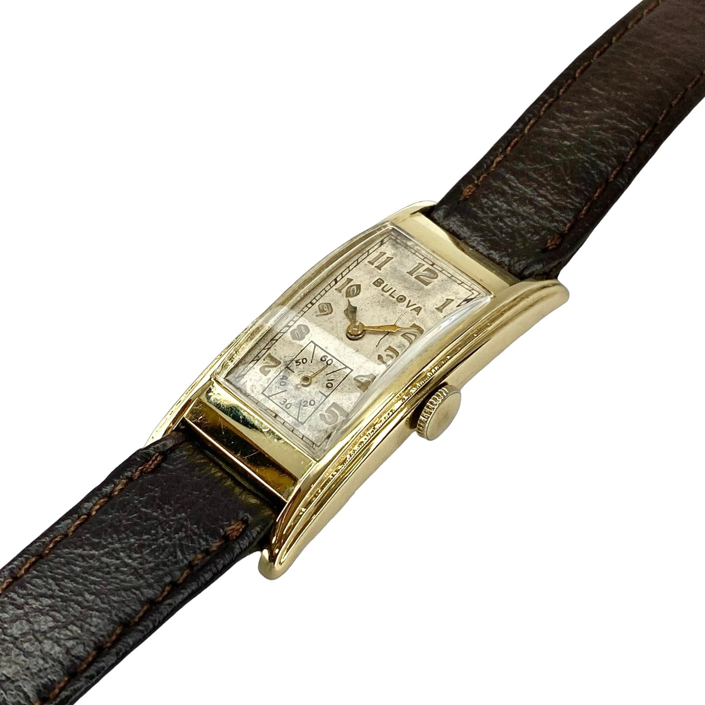 Vintage Bulova Curvex 14K Gold Art Deco Manual Wind Watch C.1934