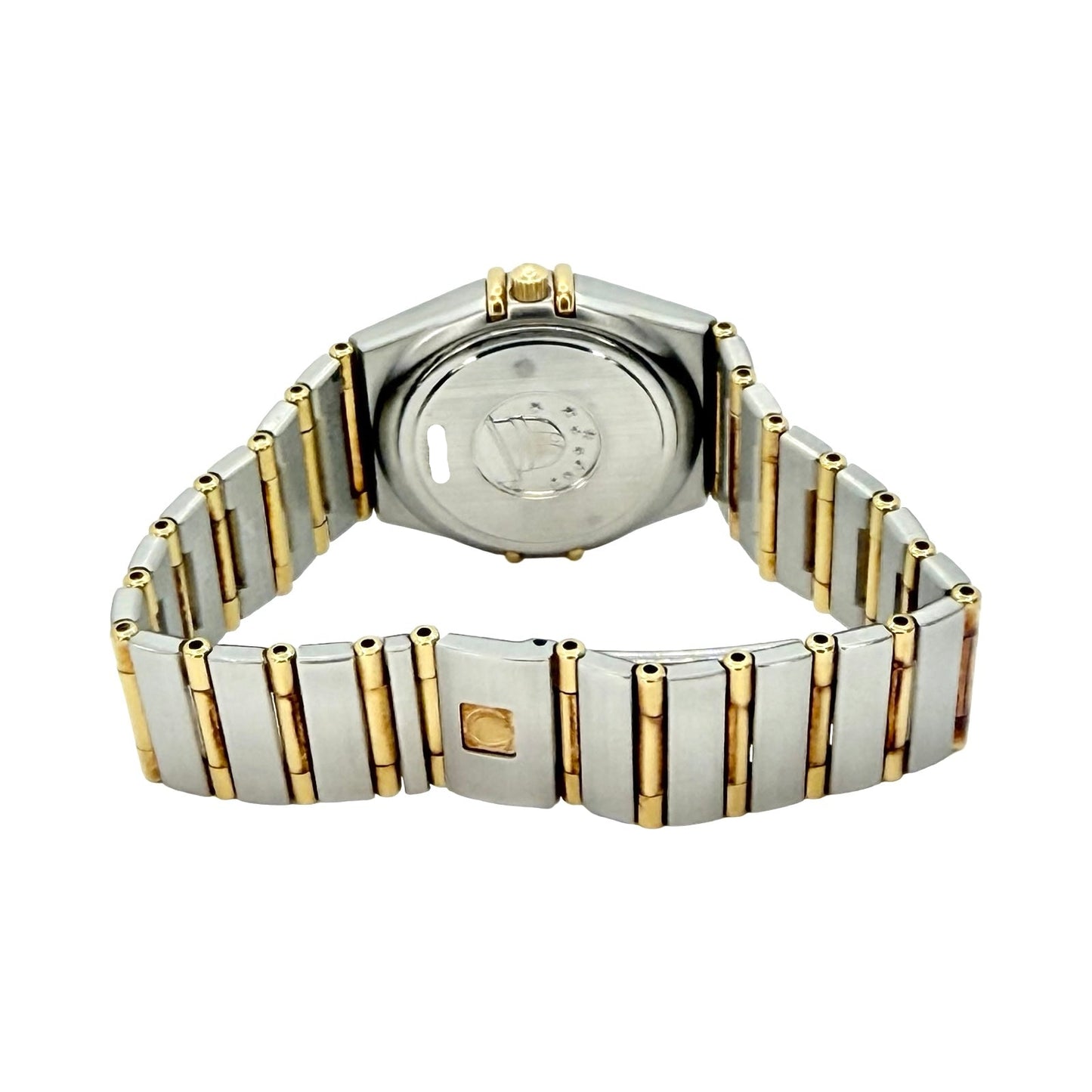 Omega Constellation 18K Gold and Steel 27.5mm Quartz Champagne Guilloché Dial Ref 1282.10.00