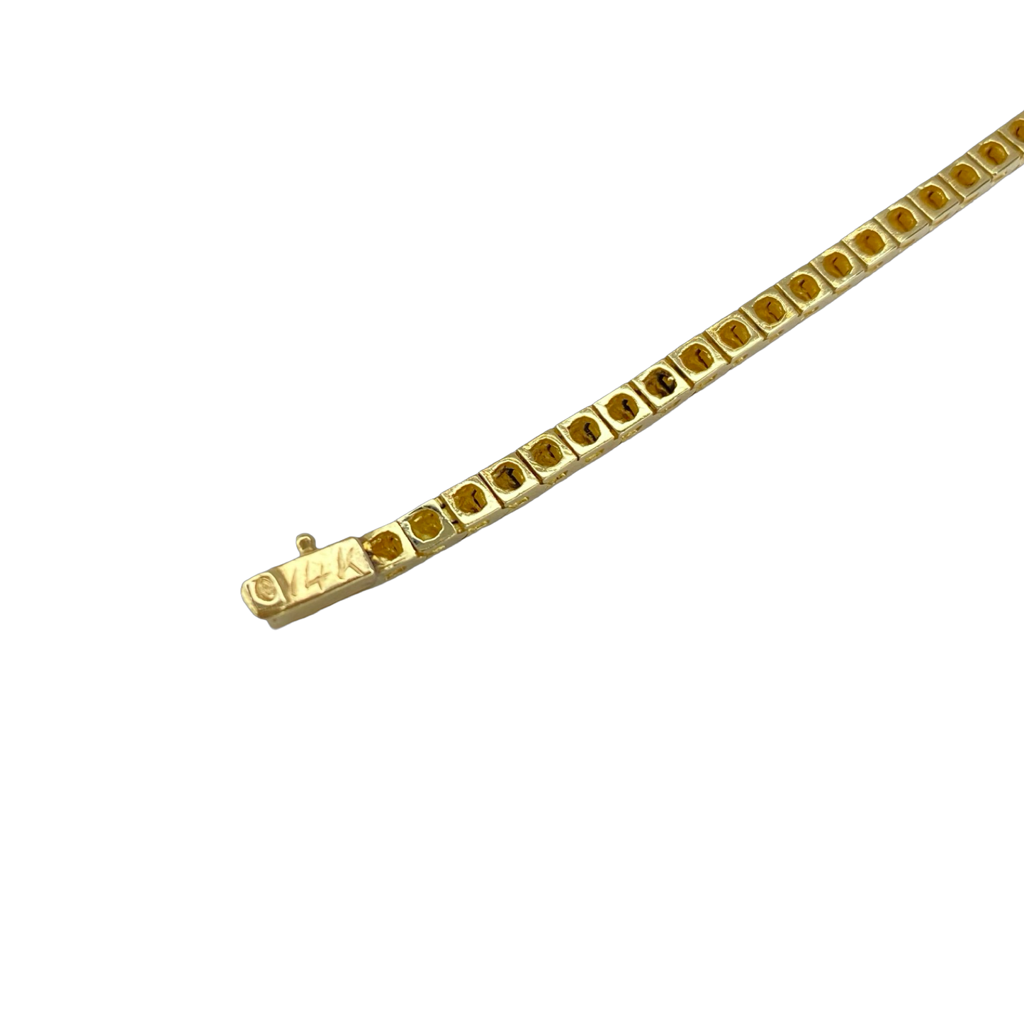 Estate Jewelry 14K Yellow Gold 0.40 Carat Diamond Square Link Bracelet