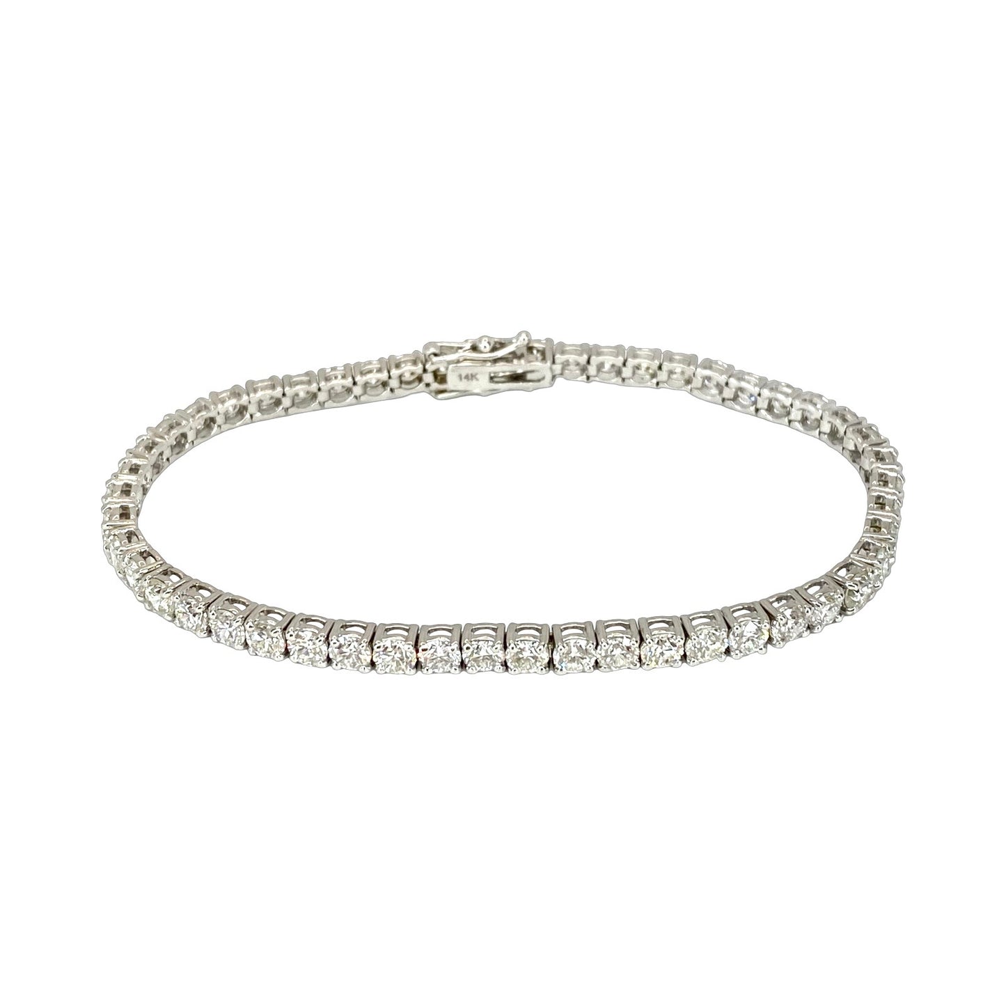 14K White Gold Diamond Tennis Bracelet 8.00 Carats F-G, VS