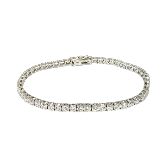 14K White Gold Diamond Tennis Bracelet 8.00 Carats F-G, VS