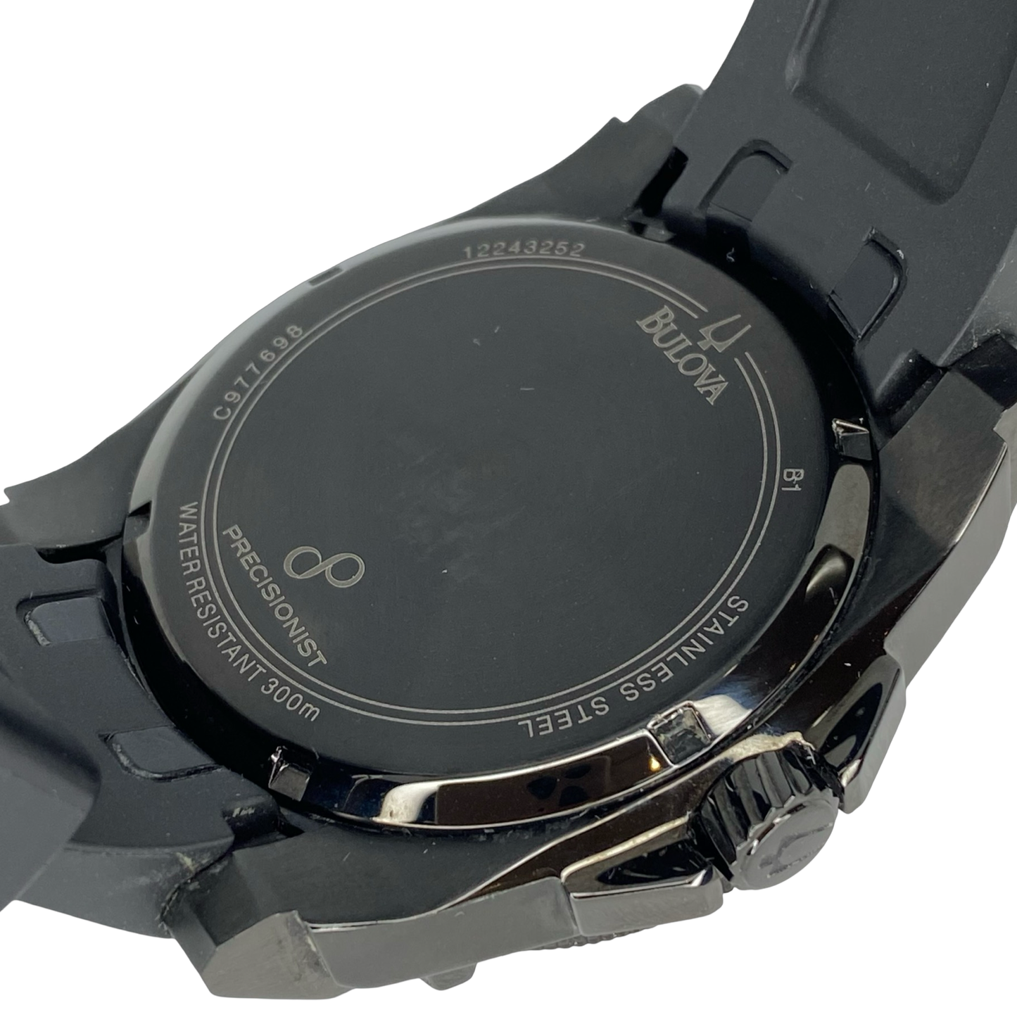 Bulova Precisionist Quartz Black Men's Watch 98B142 Pre-owned