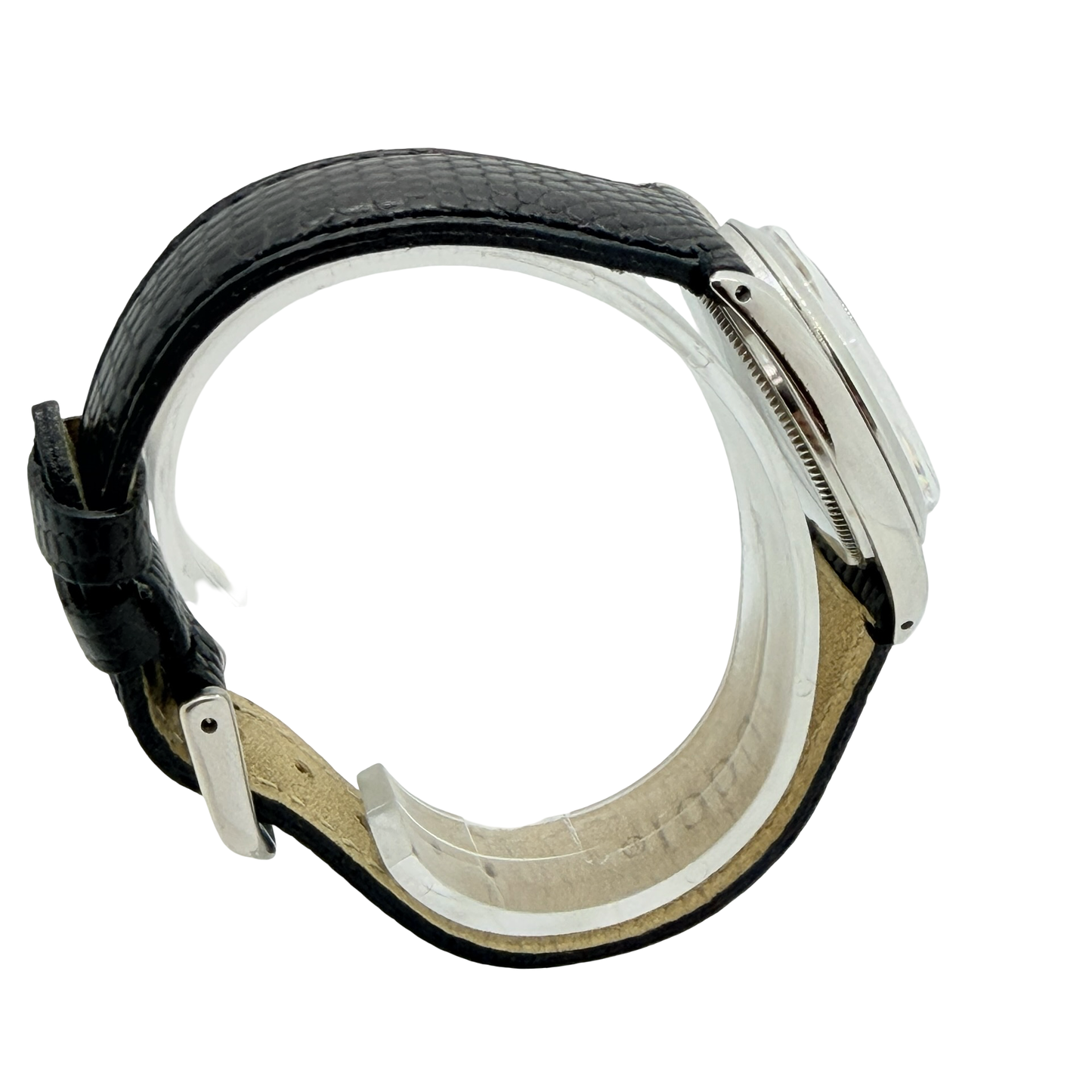 Rolex Oyster Speedking 30mm Silver Sunburt Dial Black Leather Strap Ref. 6430 C.1965