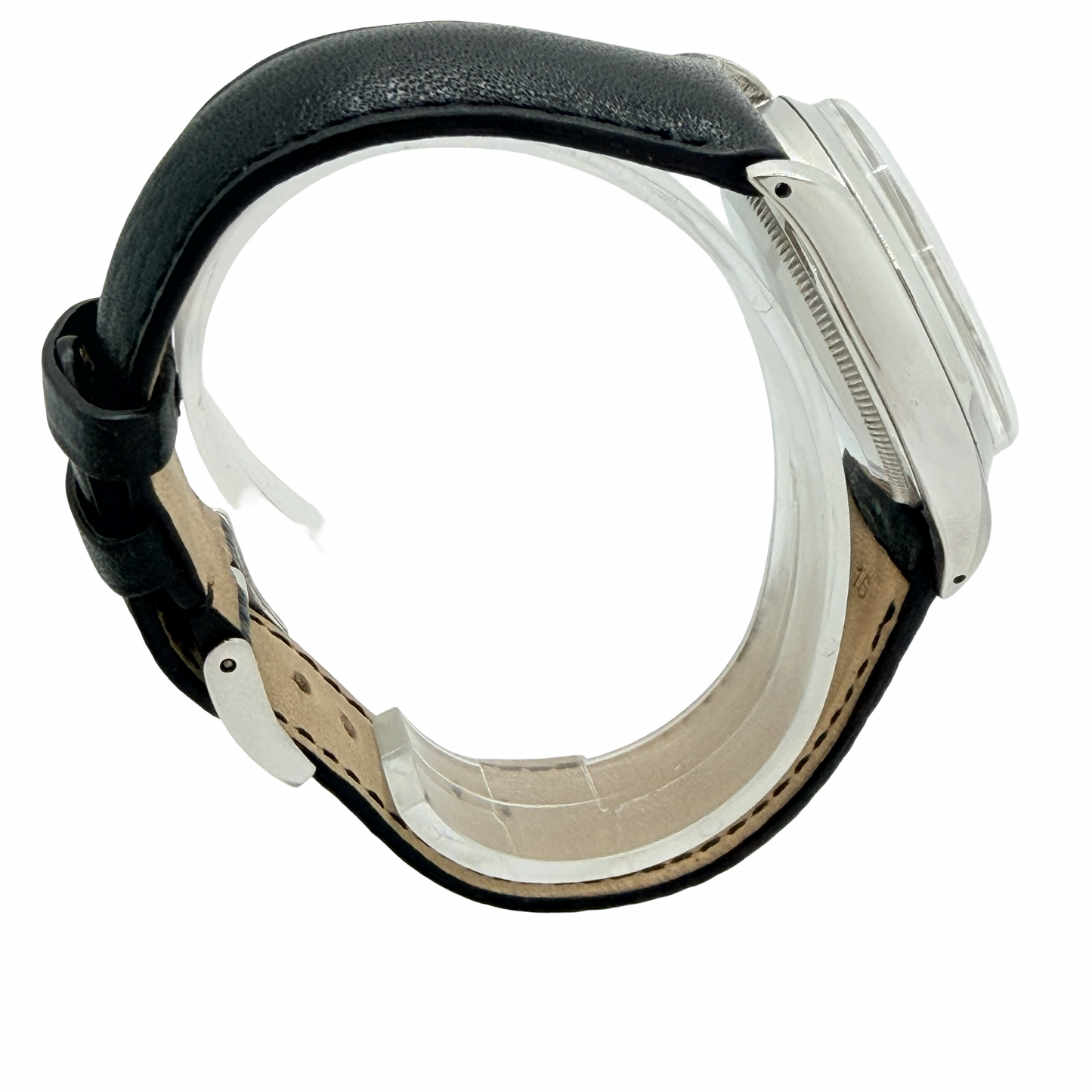 Rolex Oyster Perpetual 34mm White Dial Black Leather Strap Ref.6564 C.1957