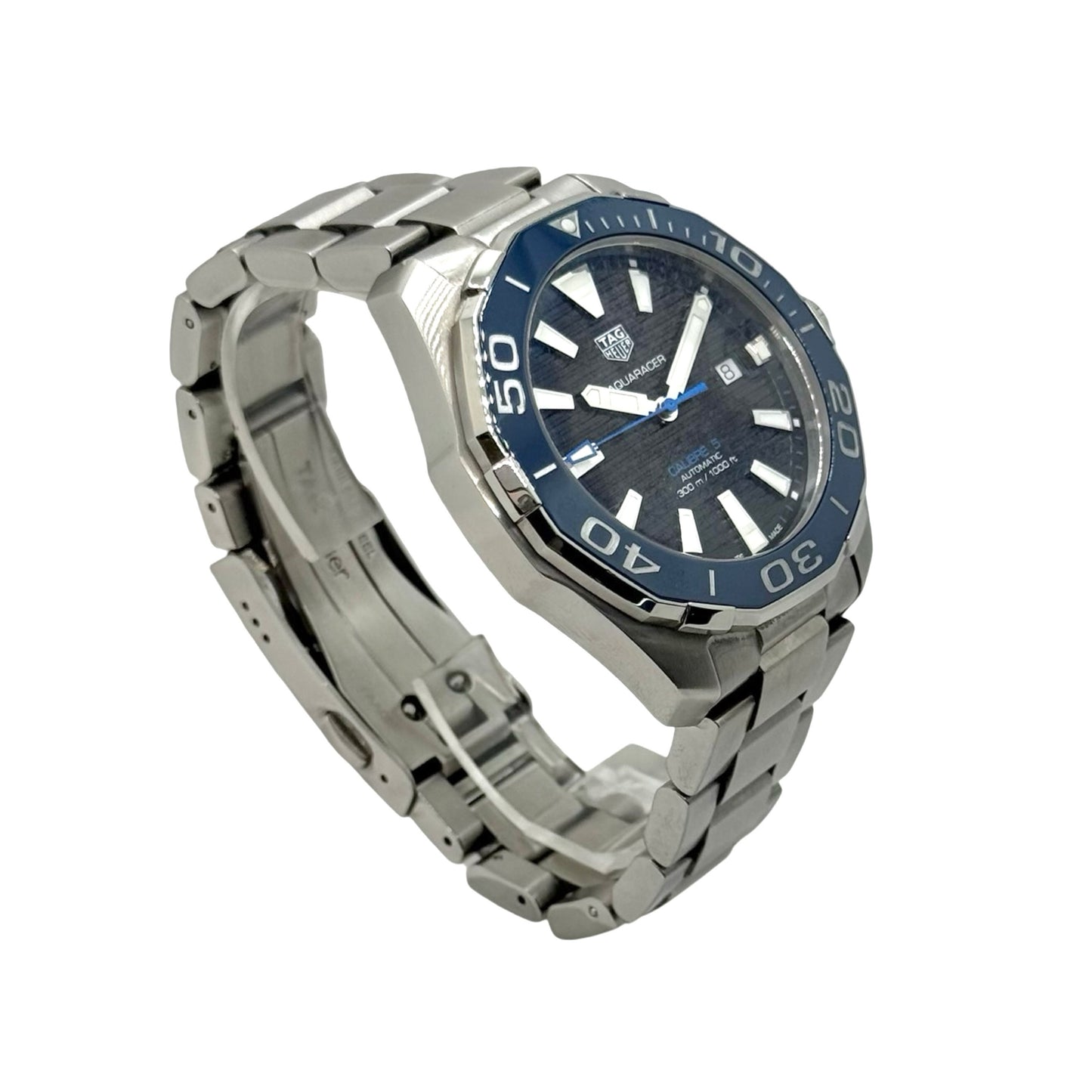 TAG Heuer Aquaracer Black Dial/Blue Bezel Automatic Stainless Steel WAY201C.FC6395