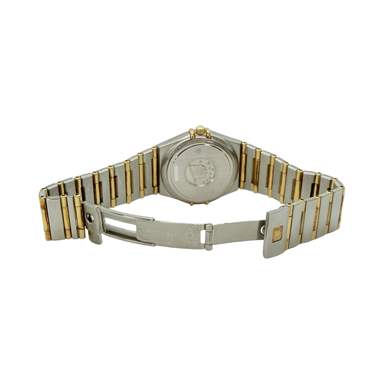 Omega Constellation 18K Gold and Steel 27.5mm Quartz Champagne Guilloché Dial Ref 1282.10.00