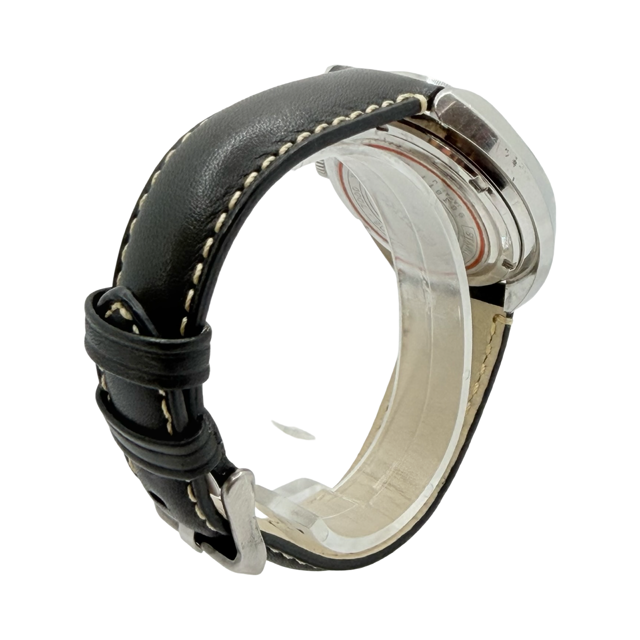 Seiko Bell-Matic Alarm Day Date Steel Case Black Leather 4006-7000 C.1969