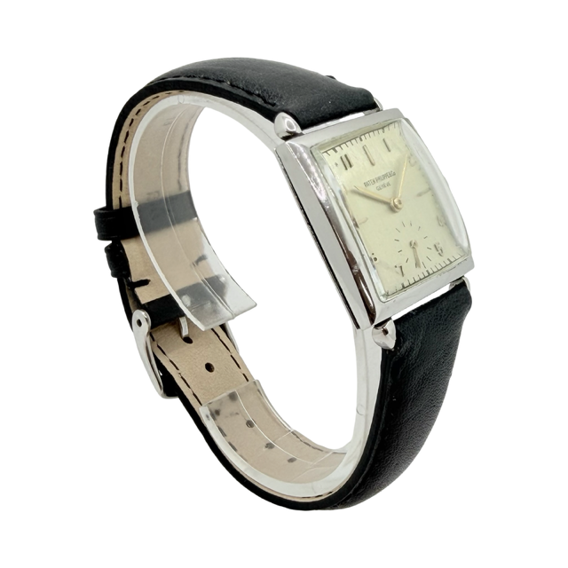 Patek Philippe Vintage Mechanical Manual Wind 27mm  Square Silver Dial Stainless Steel Ref 1432
