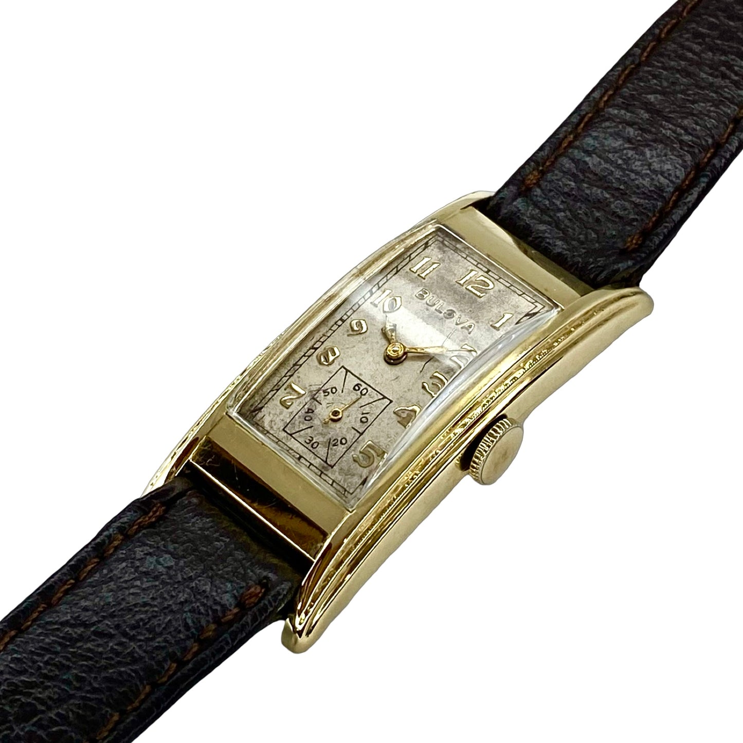 Vintage Bulova Curvex 14K Gold Art Deco Manual Wind Watch C.1934