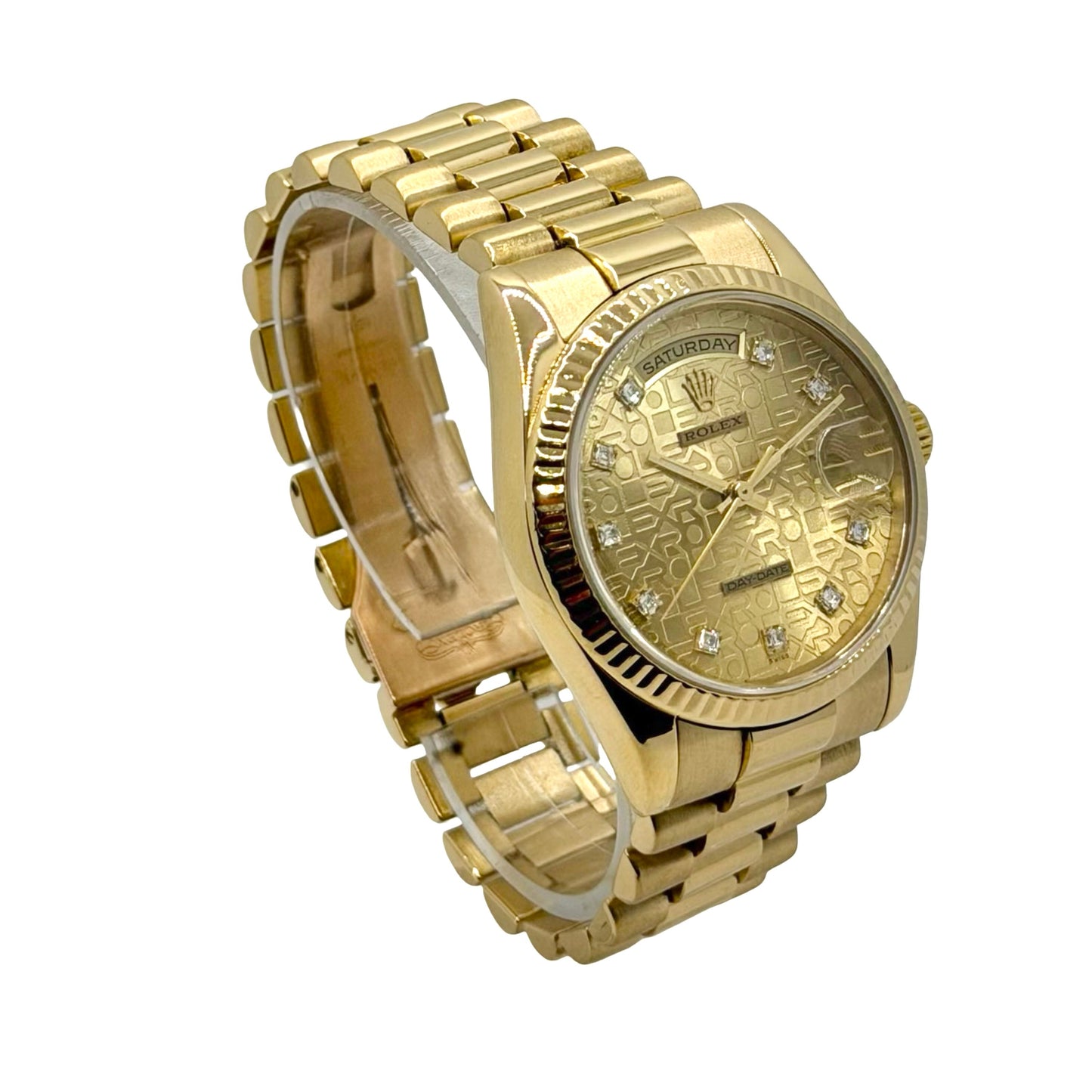 Rolex Day-Date 36 Factory Diamond Champagne Jubilee Dial 118238