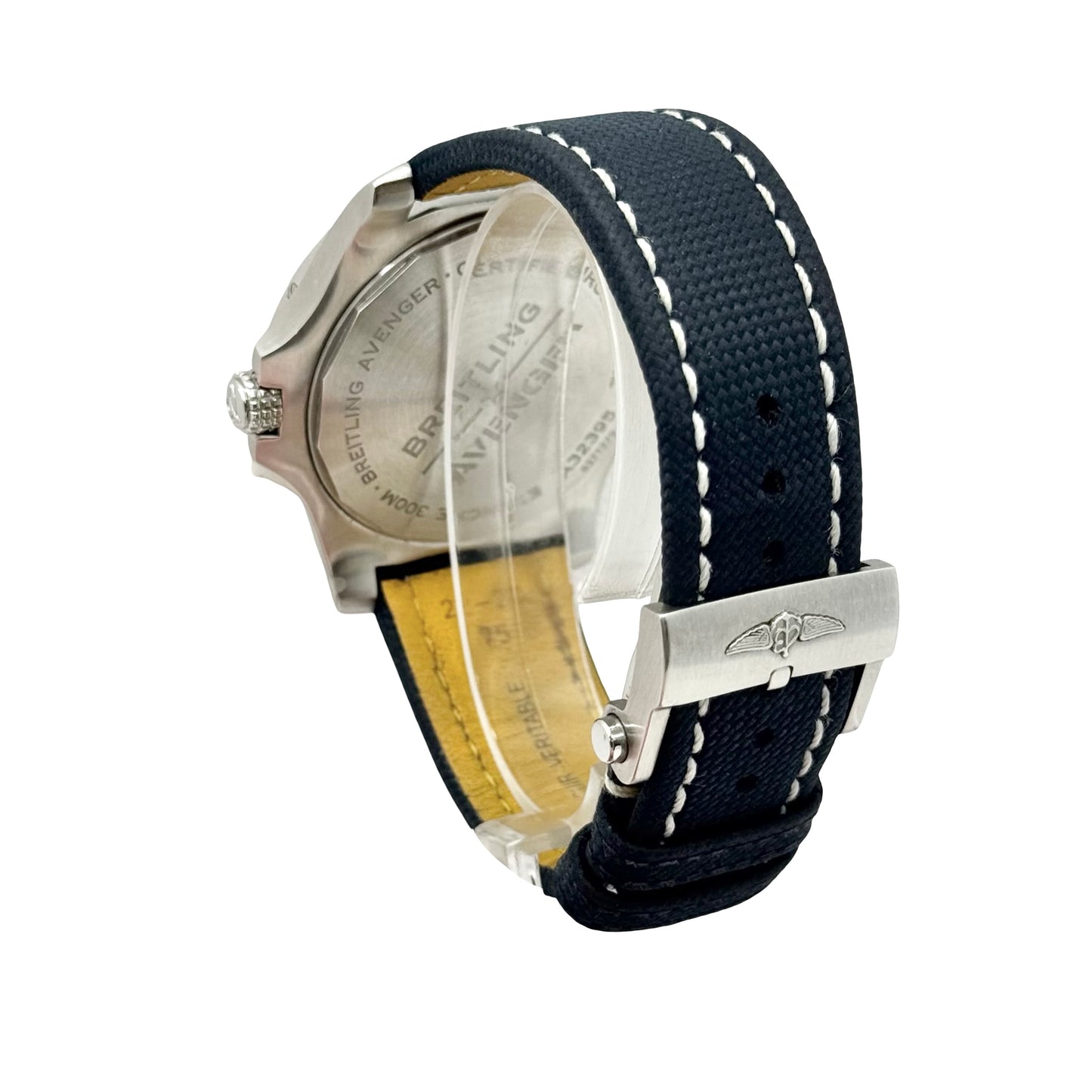 Breitling Avenger GMT 45 Automatic Blue Dial Blue Calfskin Leather Strap A32395 Pre-Owned