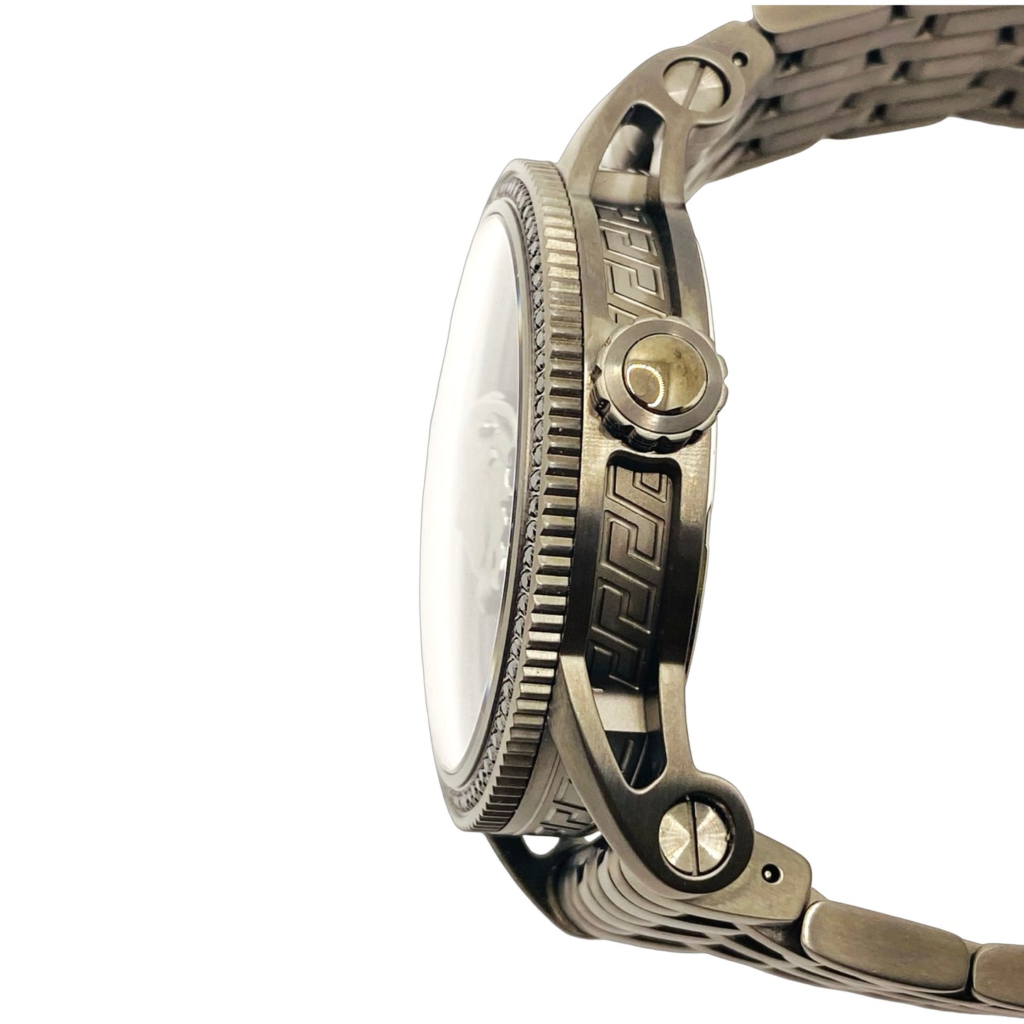 Versace V-Palazzo Quartz Black Ion Plated Stainless Steel with Diamond Bezel VE2V00922