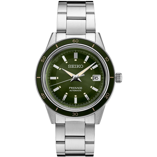 Seiko Presage Style60's Series Automatic Green Dial/Bezel Stainless Steel Bracelet SRPG07