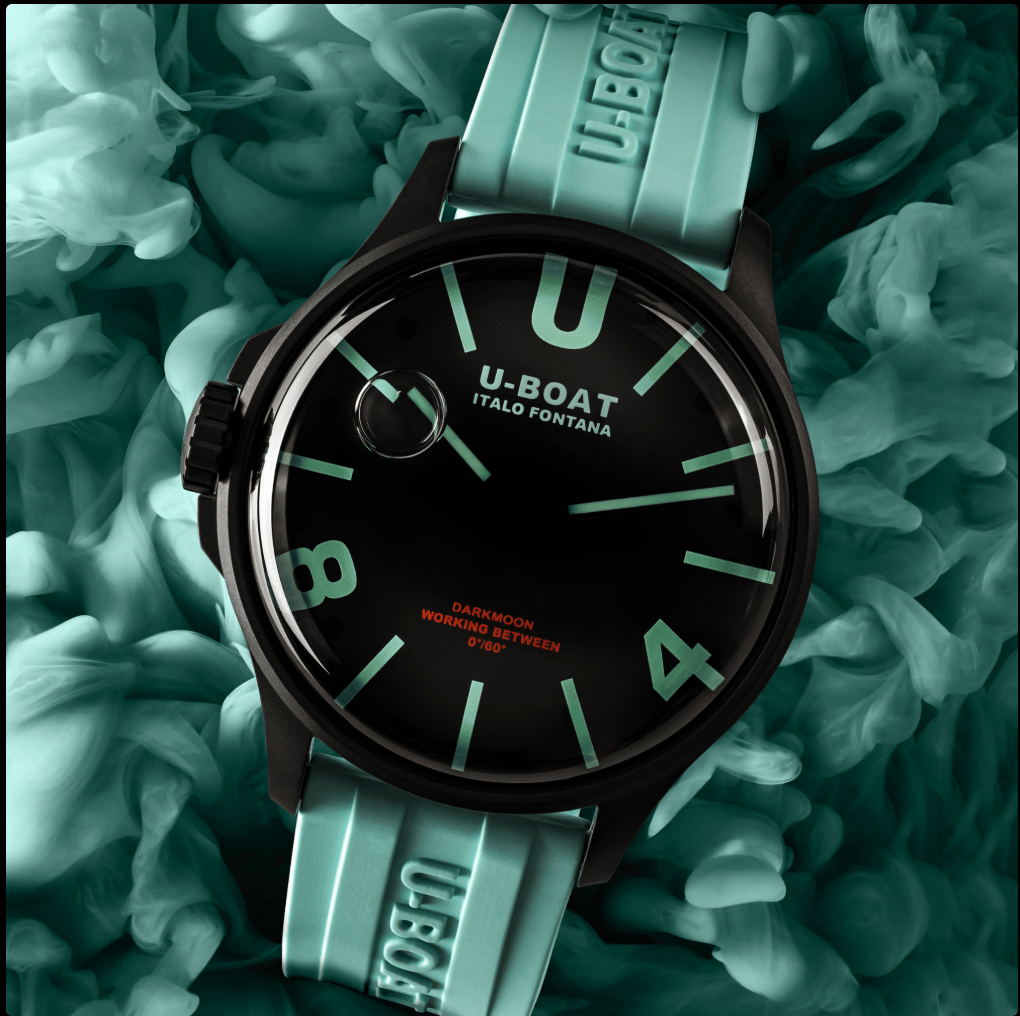 U-BOAT DARKMOON BLACK CURVE AQUAMARINE PVD REF. 9526/B