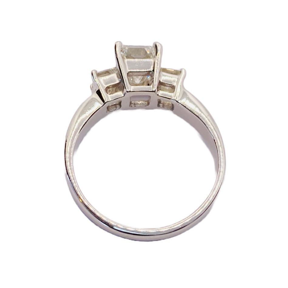 Platinum 3-Stone Princess Cut Diamond Ring