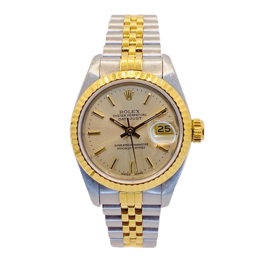 Rolex Datejust 26mm Silver Dial 18K Yellow Gold and Steel 69173  C.1989