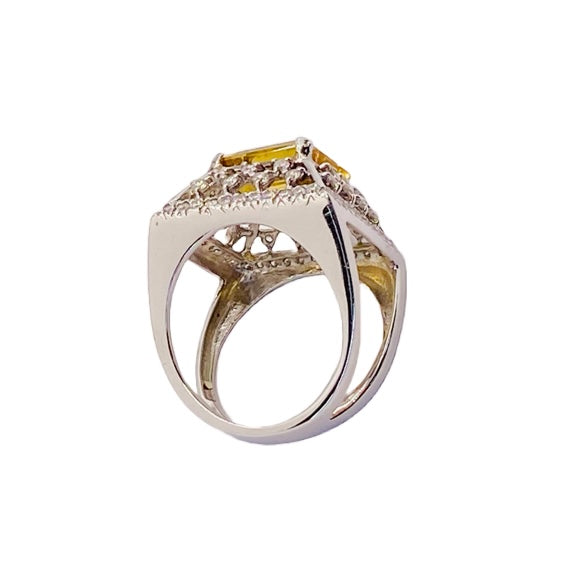 18K White Gold Citrine Ring