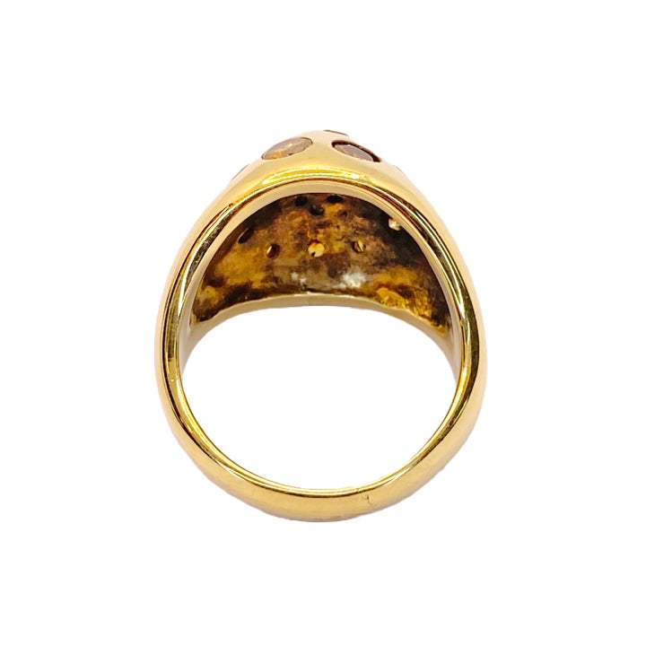 14K Yellow Gold Multi-Colored Diamond Ring