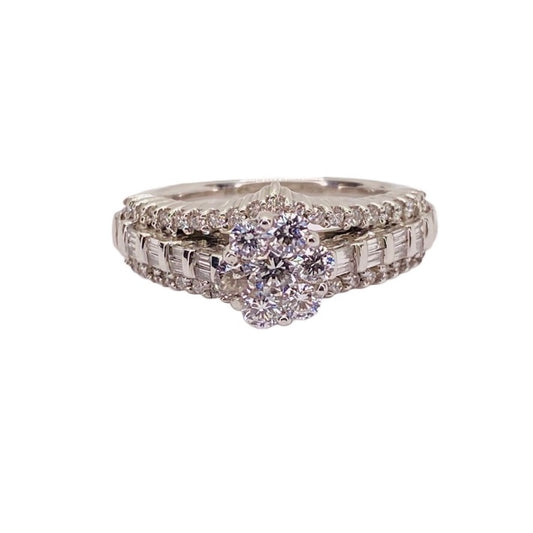 14K White Gold Diamond Ring