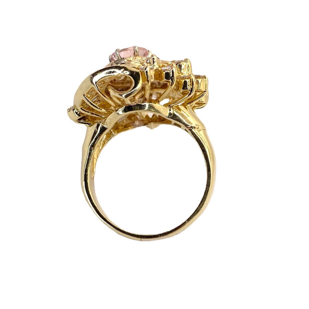 Estate Jewelry 14K Diamond and Morganite Ring