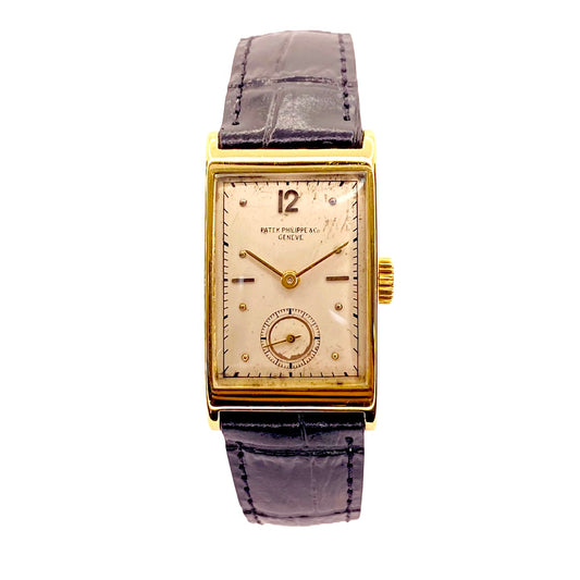 Patek Philippe 18K Yellow Gold Art Deco Tank Manual Wind Ref. 1442 with Archives