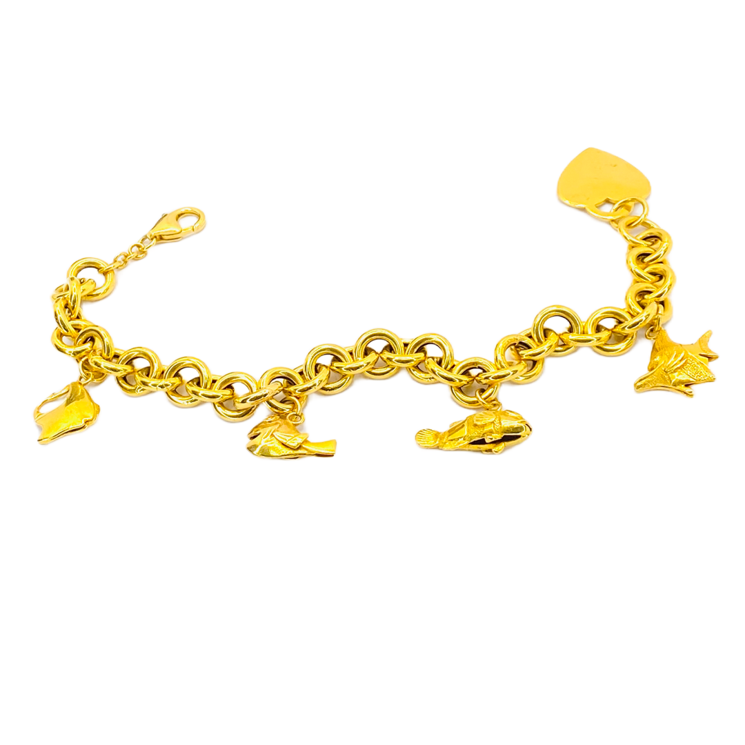 Estate Jewelry 21K Gold Finding Nemo Charm Bracelet