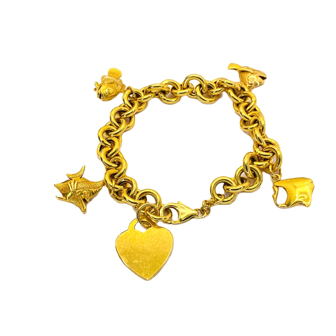 Estate Jewelry 21K Gold Finding Nemo Charm Bracelet