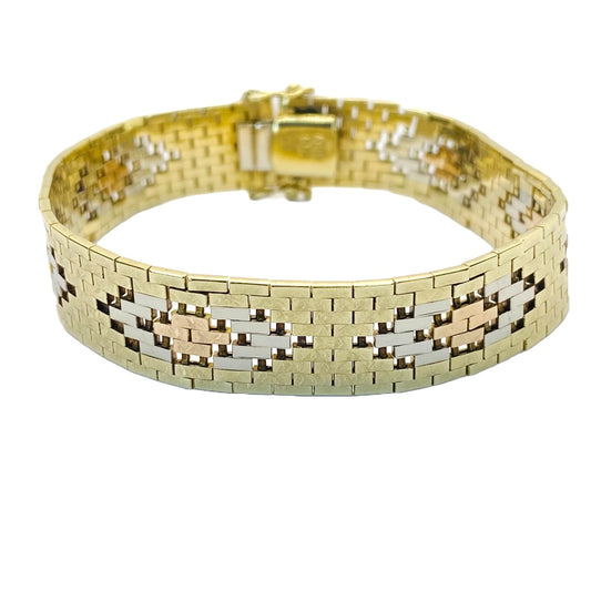 Estate Jewelry 14K Tri-color Gold Bracelet