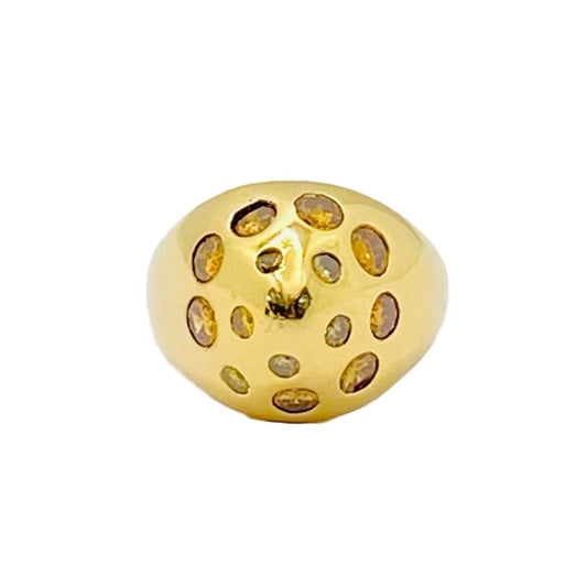 14K Yellow Gold Multi-Colored Diamond Ring