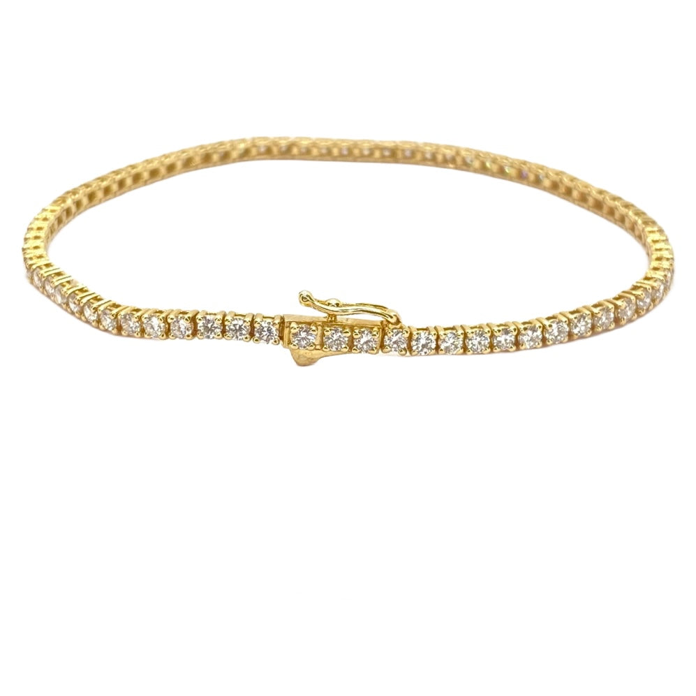 14K Yellow Gold Diamond Tennis Bracelet