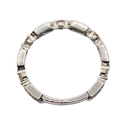 14K White Gold Diamond Stacking Ring