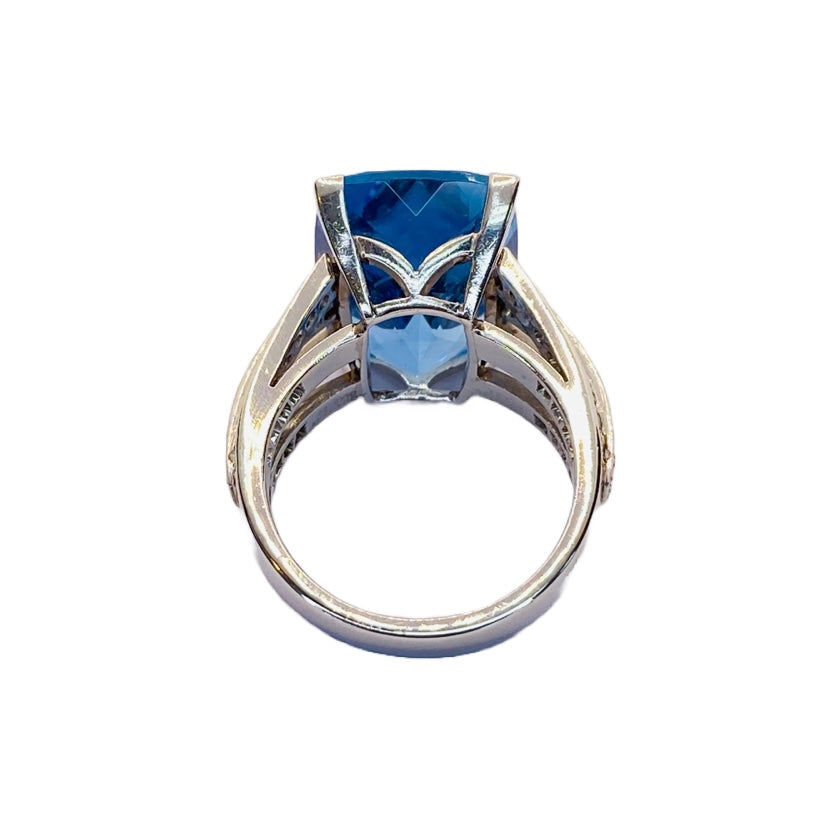 Platinum Aquamarine Ring