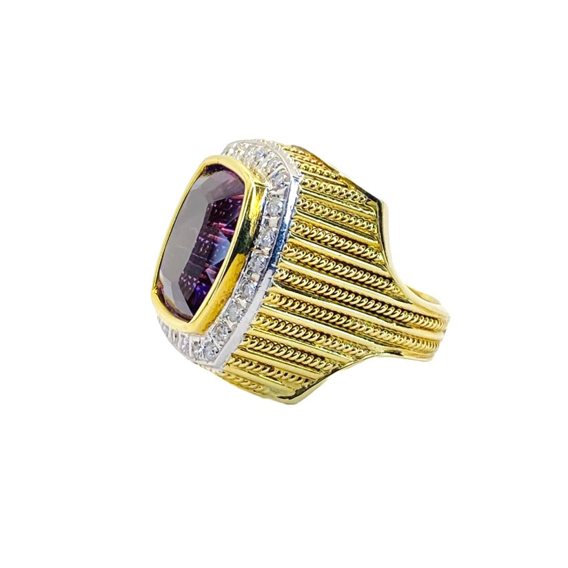 14K Yellow Gold Amethyst Ring