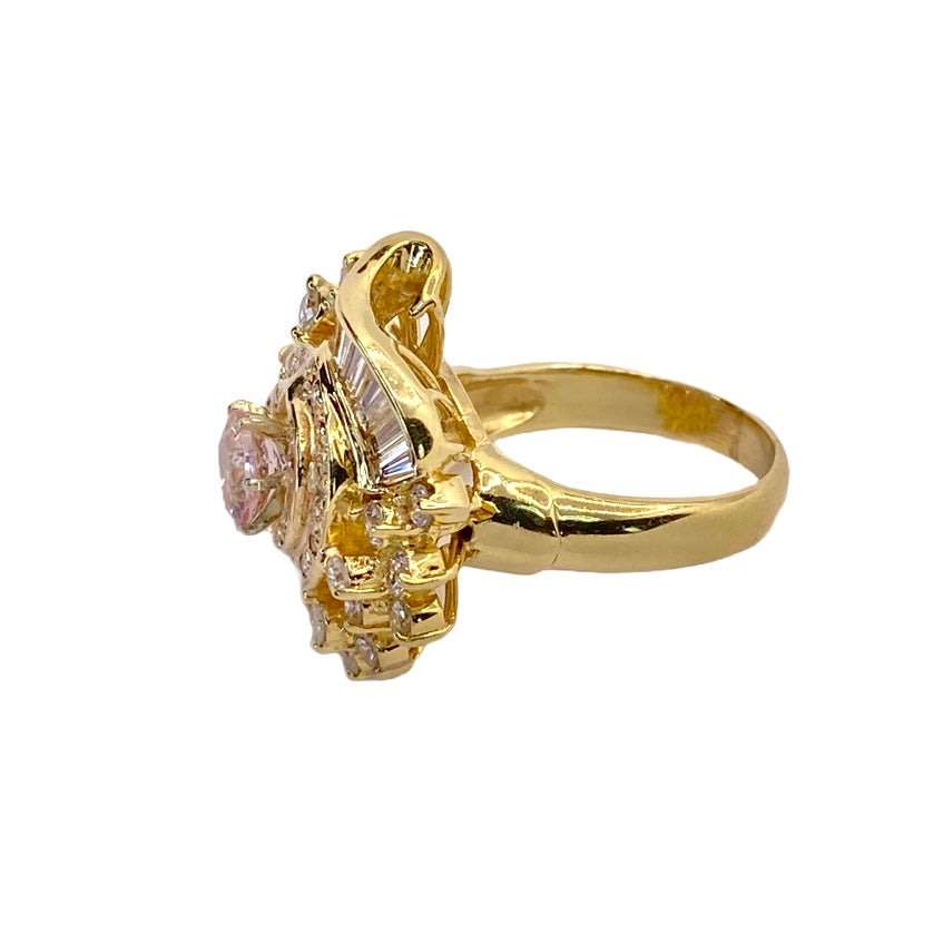 Estate Jewelry 14K Diamond and Morganite Ring