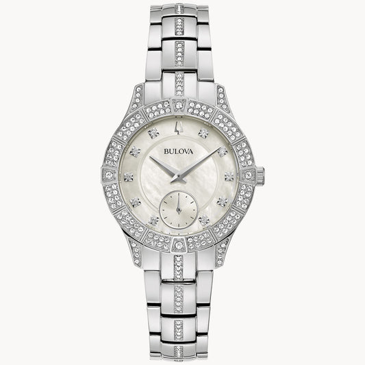 Bulova Crystal Phantom White Mother-of-Pearl Dial 96L291