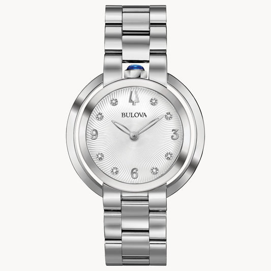 Bulova Rubaiyat Collection Diamond Dial Stainless Steel Quartz 96P184