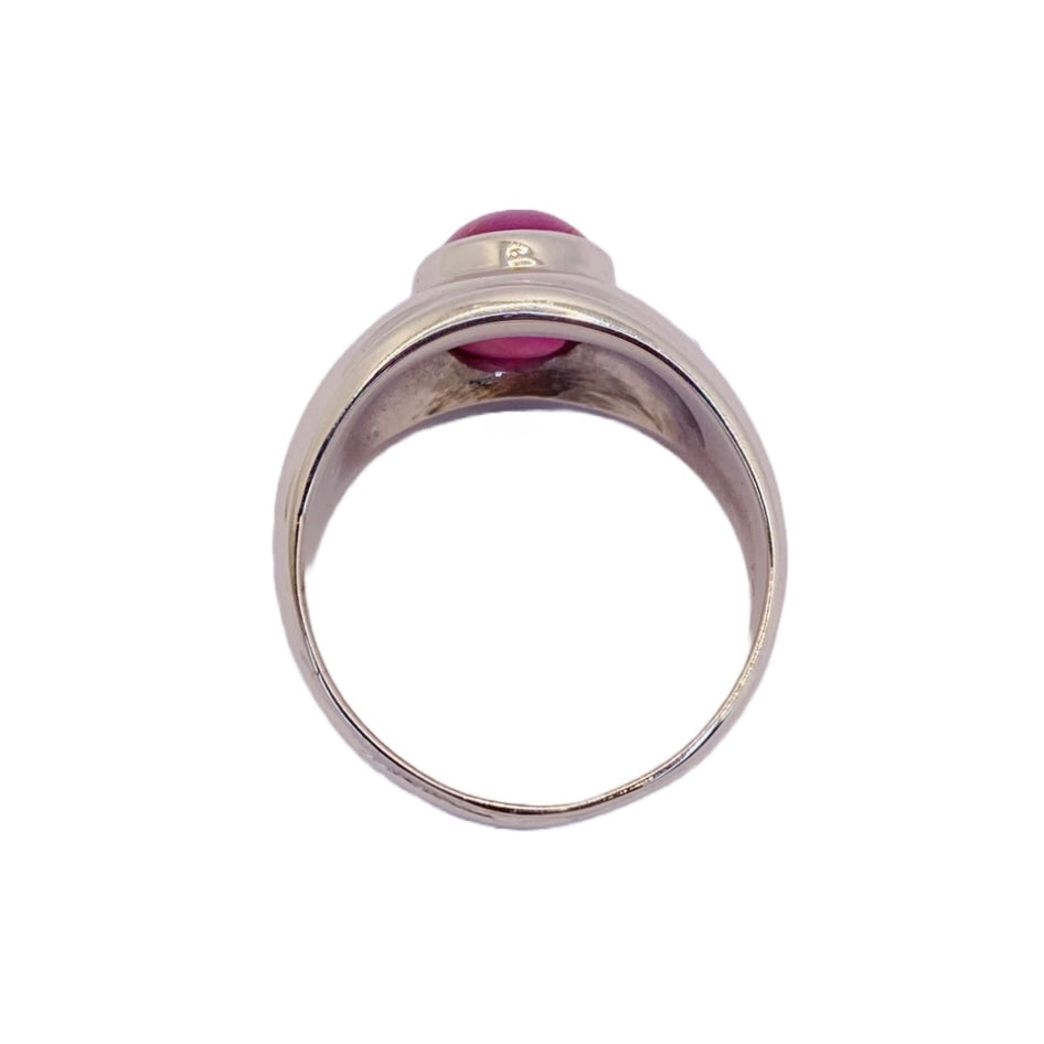 Estate Jewelry 14K White Gold Women's Purple Star Ruby Ring