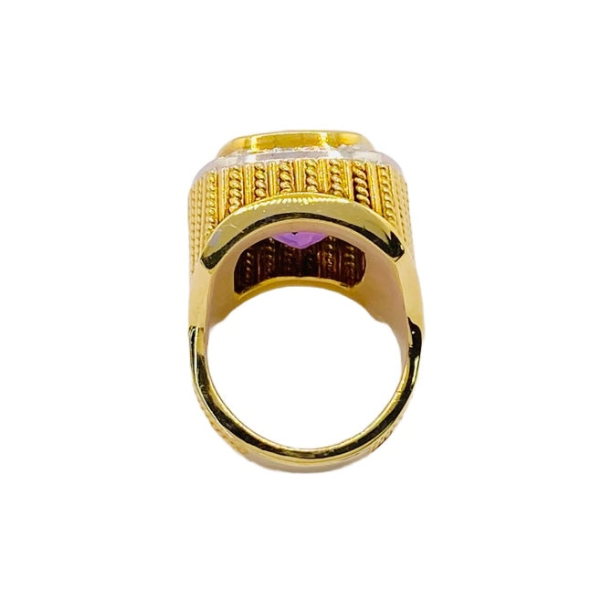 14K Yellow Gold Amethyst Ring