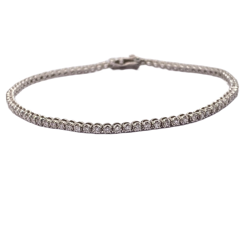 14K White Gold Diamond Tennis Bracelet