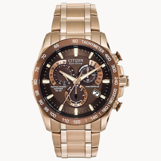 Citizen Eco-Drive PCAT Brown Dial Rose Gold Ion Plating AT4106-52X