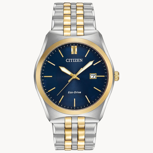 Citizen Eco- Drive Mens Corso Two Tone Blue Dial BM7334-58L